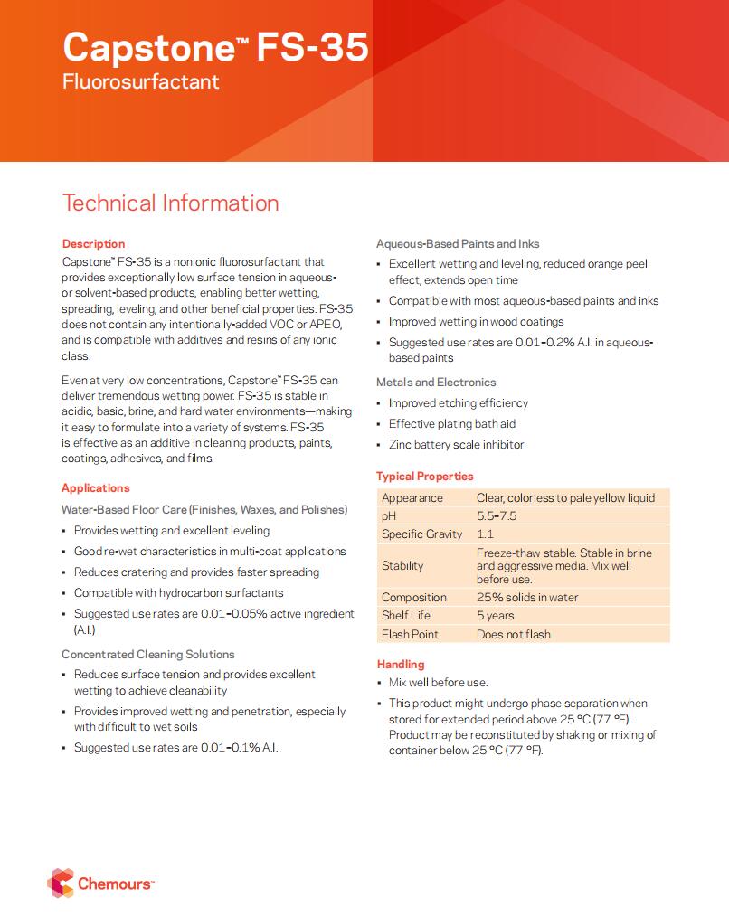 Capstone? FS-35氟表面活性劑(圖3)